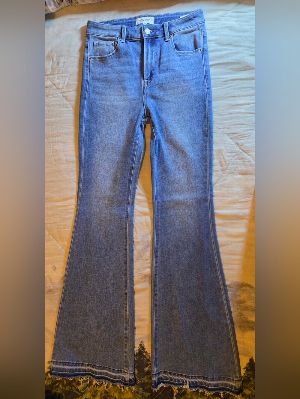 J21 Eleven By Risen Medium Blue High-Rise Flare Jeans